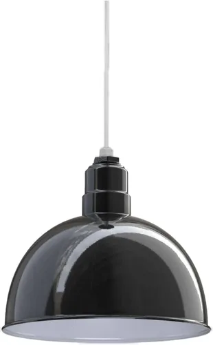 Vista 52 de Steel Lighting Co. Colgante de cuenco rosa Lámpara montada en el techo Cúpula de 15 pulgadas vástago de 12 pulgadas Estilo granero de acero