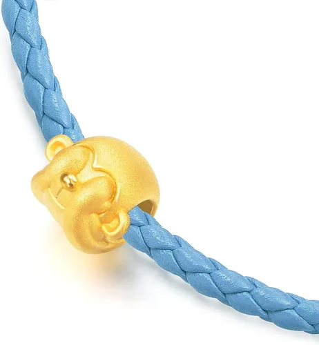 Vista 5 de CHOW SANG SANG 999 - Pulsera de oro macizo de 24 quilates con dije de mono sabio See No Evil para mujer 88285C, Metal, no conocido