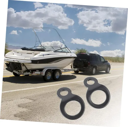 Vista 2 de Uonlytech 2 anillos de tracción resistentes para camiones y remolques, anclajes negros en forma de D con diseño resistente a la corrosión