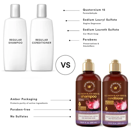 Vista 5 de WOW Skin Science Champú y acondicionador Red Onion Black Seed Duo 16.9 oz