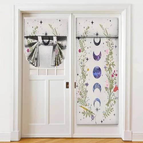 Vista 7 de Cortinas de puerta negras y rojas para ventanas de puerta, estampado de leopardo y cebra, cortinas de ventana para puerta de vidrio francesa