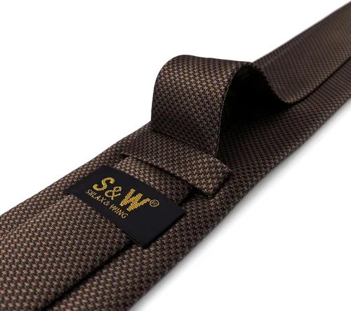 Vista 85 de S&W SHLAX&WING Conjunto de corbata de color sólido y pañuelo de bolsillo para hombre