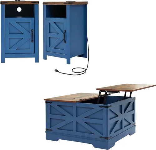Vista 21 de Mesa de centro negra con almacenamiento, mesa de cóctel con parte superior elevadora con bisagras, mesa central cuadrada de madera con gran
