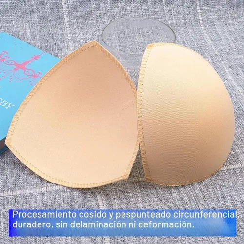 Vista 2 de Bra Pads Inserts 6 Pairs, Bra Cups Inserts, Removable Breast Enhancers Inserts for Women Beige