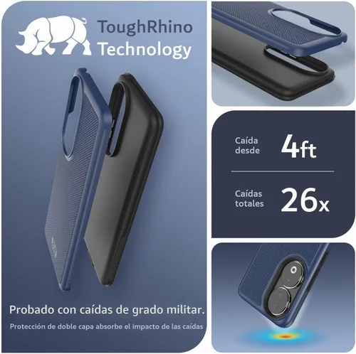 Vista 3 de TUDIA DualShield Grip - Funda protectora compatible con Honor 90, de doble capa, a prueba de golpes, delgada, de grado militar, antideslizante, Azul