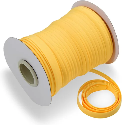 Vista 11 de Cinta al bies de doble pliegue de 1/2 pulgada, cinta al bies de doble pliegue de 55 yardas, carrete continuo a granel para coser ropa, acolchado