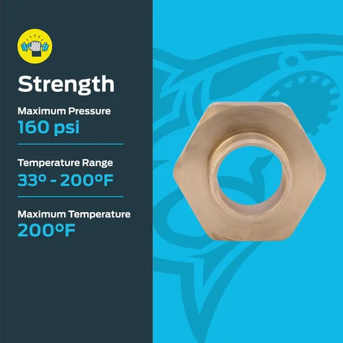Vista 3 de SharkBite Adaptador hembra de crimpado de 1 pulgada, accesorio de fontanería de latón, tubo PEX, PE-RT, UC094LFA