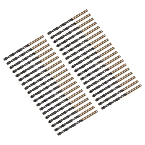 Vista 6 de uxcell Brocas Jobber de 0.118 in (0,118 pulgadas) de nitruro negro y oro recubierto de titanio M2 de alta velocidad (HSS) Brocas helicoidales