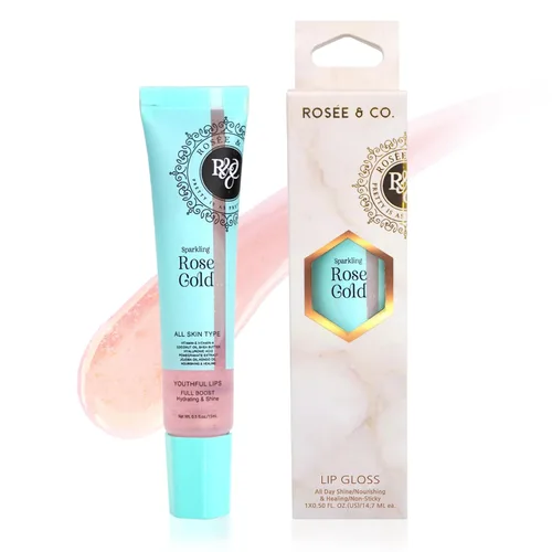 Vista 29 de Rosee - Brillo de labios vegano y libre de crueldad, maquillaje profesional, brillante de larga duración con manteca de karité, hidrata, protege