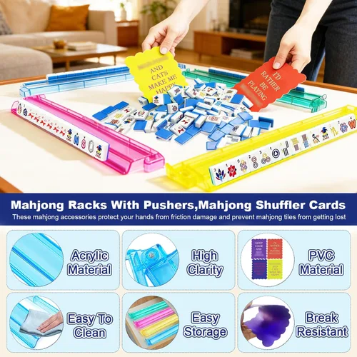 Vista 7 de Deluxe American Mahjong - Juego de 166 azulejos de diseño único