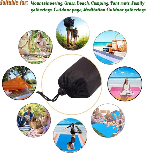 Vista 2 de Lona impermeable para camping, lona ultraligera para camping, senderismo y actividades al aire libre (negro)