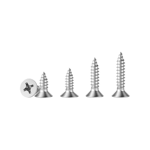 Vista 11 de Kit surtido de tornillos de madera pequeños de cabeza plana #4, 420 piezas, tornillo corto Phillips negro, acero al carbono, montaje de bisagra