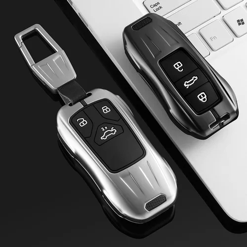 Vista 4 de LAVIYE Carcasa protectora de llave remota para coche, aleación de zinc, para Audi A6 A7 A8 E-tron Q5 Q7 Q8 C8 D5