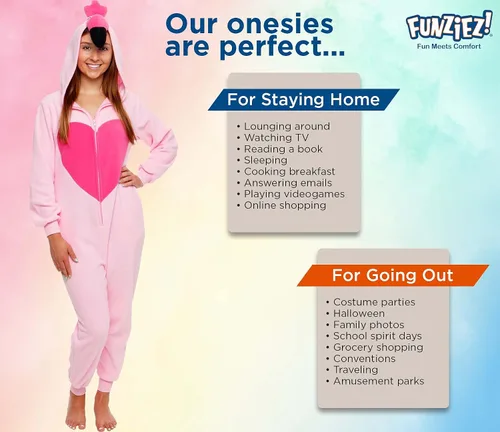 Vista 5 de Slim Fit Adult Onesie - Animal Halloween Costume - Plush Fruit One Piece Cosplay Suit for Women and Men by FUNZIEZ