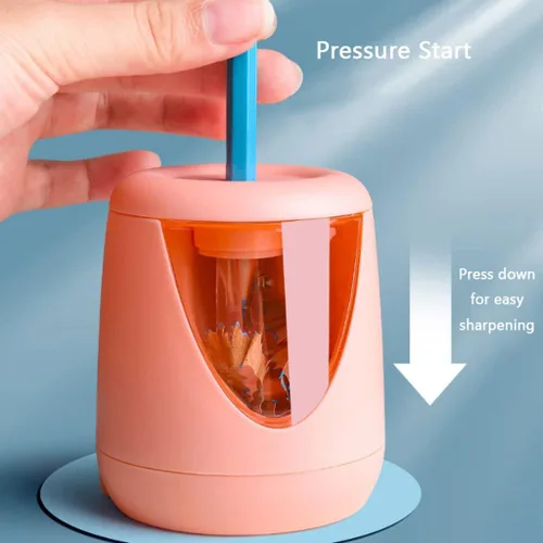 Vista 2 de JITEM Sacapuntas Sacapuntas eléctrico portátil con batería sacapuntas automático alimentado por USB para artistas, niños, estudiantes, adultos