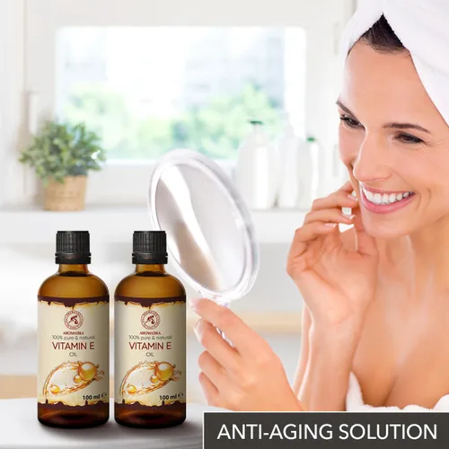 Vista 4 de Aceite de vitamina E 6.8 fl oz - Tocoferol - 100% natural y puro - rico en vitamina E - Aceite antienvejecimiento contra arrugas de todo tipo