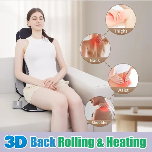 Vista 4 de Shiatsu Back Massager with Heat, Massager Chair Pad for Pain Relief Deep Tissue with Smart Timer, Kneading Seat Cushion Vibration for Office, Home