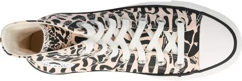 Vista 4 de Converse - Chuck Taylor All Star Tenis de mujer altos de plataforma con diseño de leopardo