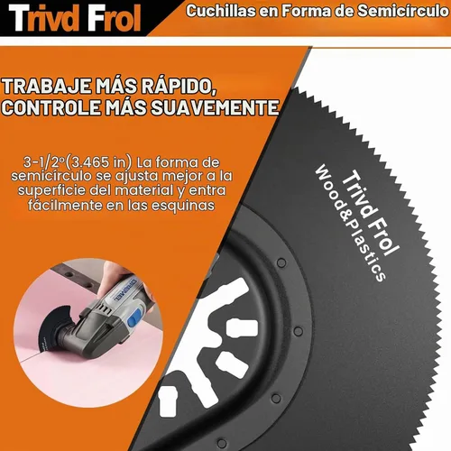 Vista 5 de Trivd Frol - Hojas de sierra oscilantes (121 unidades), cuchillas multiherramienta con papel de lija