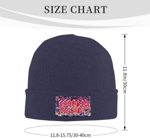 Vista 2 de Gorros para hombre y mujer Gorros básicos unisex con puños de calavera de punto, sombrero de invierno clásico para dormir, para senderismo