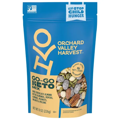 Vista 9 de Orchard Valley Harvest Go-Go Keto Mix, almendras de mantequilla de almendras de chocolate oscuro, cacahuetes, nueces y nueces, baja