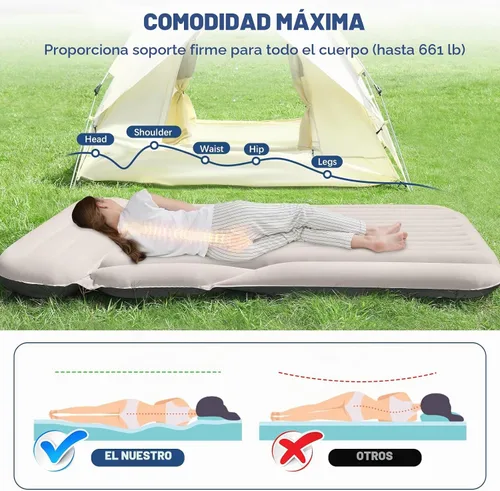 Vista 4 de KMZ Colchón de aire SUV engrosado doble flocado camping colchón cama