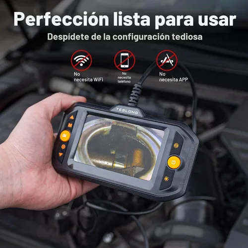 Vista 2 de Teslong Cámara de boroscopio con luz para pared de fontanería mecánica