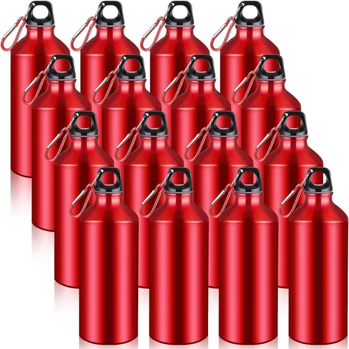 Vista 7 de CHENGU Paquete de 16 botellas de agua de aluminio, 20 onzas, botellas de Negro
