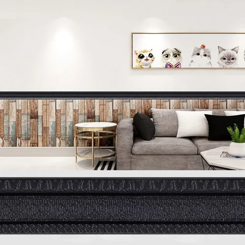 Vista 4 de Yutianli Moldura de Corona Despegar y Pegar Borde de Papel Tapiz Base de Pared Flexible Moldura Adhesiva Zócalo de Vinilo Autoadhesivo Moldura