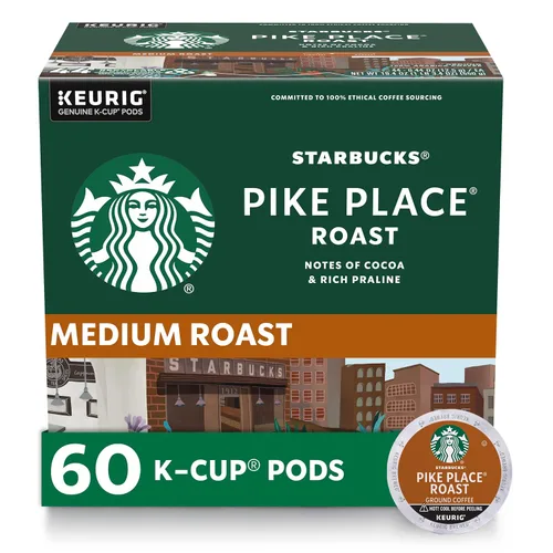 Vista 53 de Starbucks Cápsulas de café K-Cup, café de tostado medio con 2X cafeína mezcla de la casa para cafeteras Keurig, 100% arábica, 6 cajas