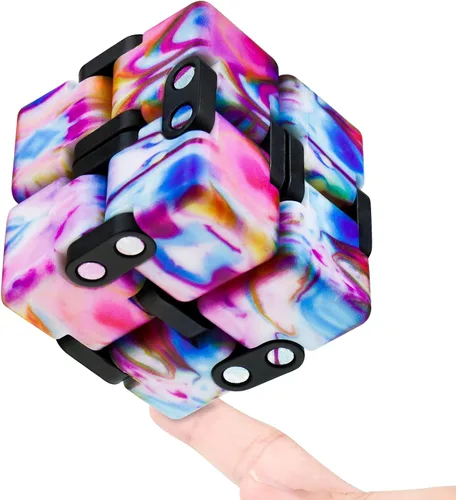 Vista 9 de WUQID Infinity Cube - Juguete antiestrés para niños y adultos, bonito, pequeño, accesorio único para aliviar la ansiedad y pasar el tiempo