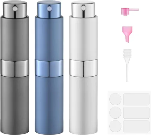 Vista 14 de Fusupak Atomizador de Perfume para Viaje Botella Recargable: Vaporizador de Colonia Portátil para Hombres - Mini Vaporizador Vacío para Recarga