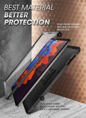 Vista 3 de SUPCASE Funda para Samsung Galaxy Tab S8/Tab S7 con soporte (Unicorn Beetle Pro), [protector de pantalla integrado y soporte para bolígrafo S]