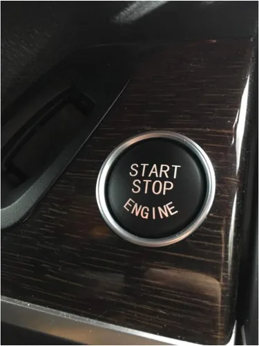 Vista 3 de Cubierta negra para interruptor de arranque y parada de motor de automóvil para BMW Interior 1 3 5 6 X1 X3 X5 X6 Series, E81 E90 E91 E60 E63 E84 E83