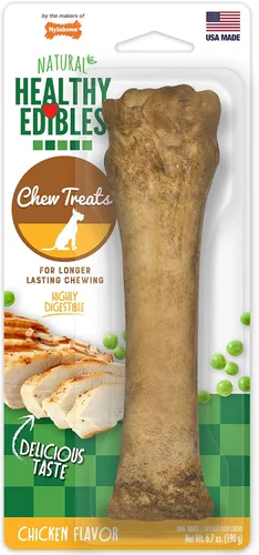 Vista 17 de Nylabone Healthy Edibles Masticables Naturales para Perros de Larga Duración con Sabor a Tocino para Perros, X-Large/Souper (1 unidad)