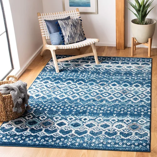 Vista 8 de SAFAVIEH Amsterdam Collection Alfombra Decorativa - 2.3 pies x 4 pies, Negro & Multi, Diseño Marroquí Bohemio, Sin Desprendimiento y Fácil Cuidado
