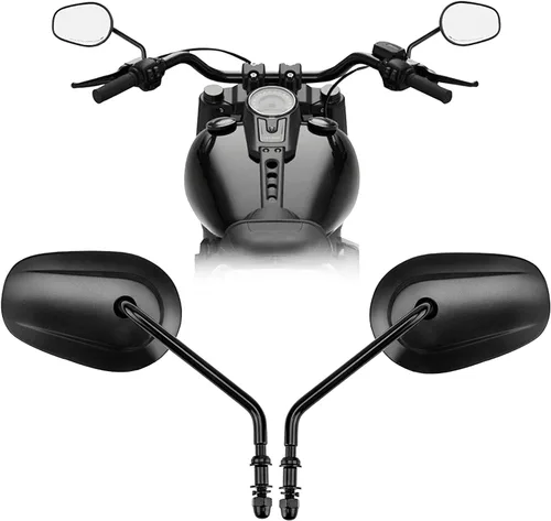 Vista 6 de Espejos retrovisores negros de lágrima de 0.315 pulgadas para Harley Davidson Sportster XL883 1200 1982-2025, Road King Road Glide Street Glide Tri