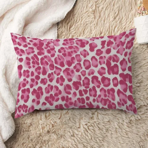 Vista 25 de ArogGeld Funda de cojín lumbar con estampado de guepardo rosa intenso, almohada con estampado de leopardo fucsia para decoración de granja, funda