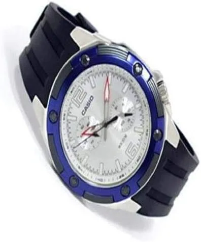 Vista 2 de Casio Reloj de cuarzo Core MTP1326-7A2V de resina plateada para hombre, Reloj de cuarzo
