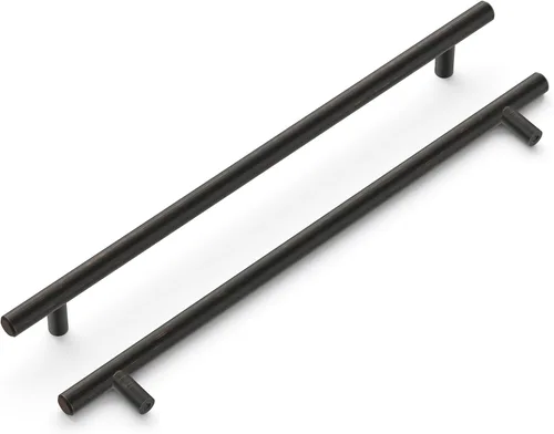 Vista 21 de Colección de tiradores de barra de 2-1/2 pulgadas (2.520 in) de centro a centro, acabado de níquel negro cepillado