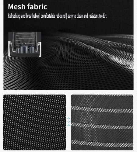 Vista 6 de Ergonomic Black Office Chair with Adjustable High Back, Breathable Mesh, Lumbar Support, Flip-up Armrests, Swivel Design for Comfortable Home/Office