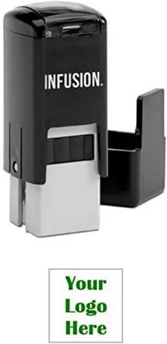 Vista 15 de Infusion Sello de logotipo de goma autoentintado personalizado de 1/2" x 1/2", pequeño, cuadrado, negro