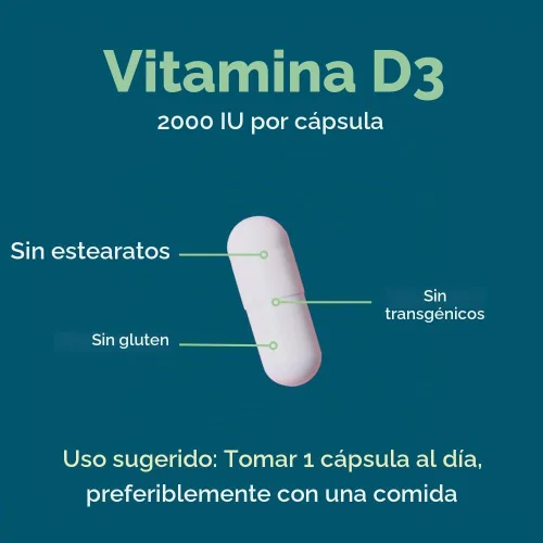 Vista 6 de BESTVITE Vitamina D3 2000 UI (240 cápsulas) - Sin estearatos - Sin OMG