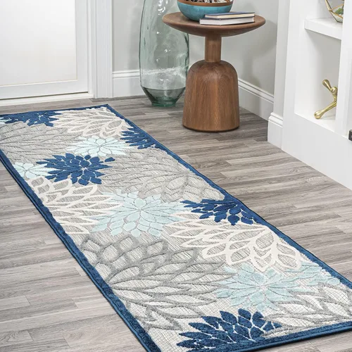 Vista 8 de Eyely CMA109A-3 Amalfi Coast Minori - Alfombra floral para interiores y exteriores, floral; contemporánea, dormitorio, cocina, patio trasero, patio