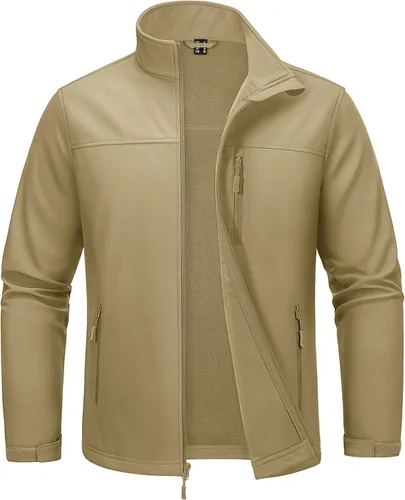 Vista 11 de MAGCOMSEN Chaqueta ligera Softshell para hombre, con forro polar, impermeable, cortavientos, para senderismo al aire libre