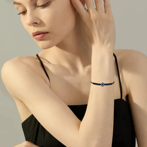 Vista 7 de VIBILIA Pulseras contra el mal de ojo para mujeres y hombres, hechas a mano, trenzadas, de buena suerte, cuerda de cuerda, hilo de amistad, cuerda