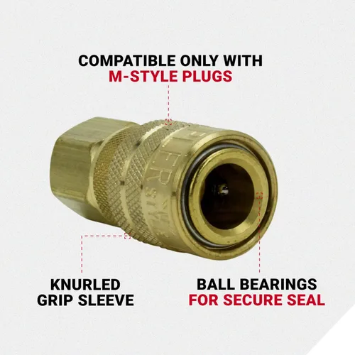 Vista 4 de Milton S212 S-212 14" NPT M Style Coupler and Plug Kit - 7 piezas