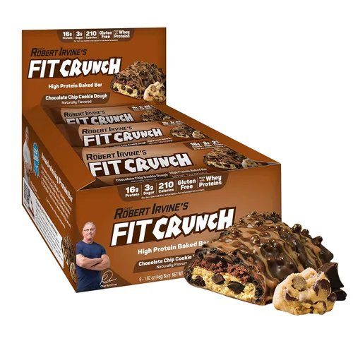 Vista 15 de FITCRUNCH - Barras de proteínas para aperitivo de tamaño snack, barra horneada de 6 capas, 4 g de azúcar, sin gluten y centro suave de pastel