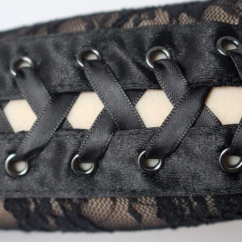 Vista 3 de Seeksmile Guantes Steampunk de longitud del codo con cordones