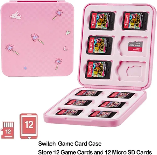 Vista 4 de YOOWA Funda de transporte rosa para Nintendo Switch modelo OLED 2021 Bonita funda de transporte NS OLED 4 en 1 con funda acoplable funda